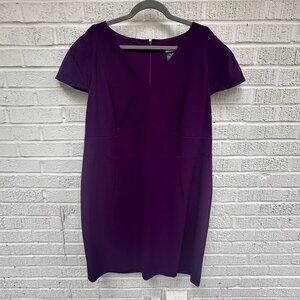 DKNY Women’s Purple V-Neck Sheath Dress Size 18W